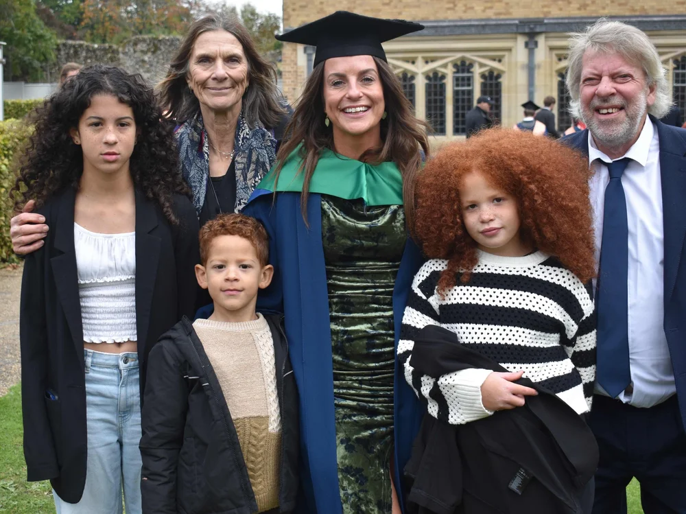 3 - Hannah Price and family at the end of the University Studies at West Suffolk College graduation ceremony - Hannah enjoyed  said doing the degree helped her get a job.JPG